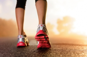 Runner feet sunrise