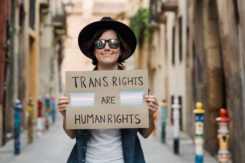 trans rights are human rights sign